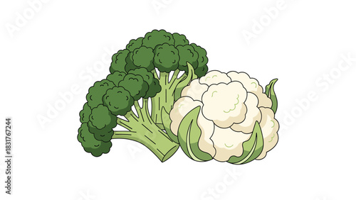 Vibrant, healthy eating with fresh broccoli and cauliflower, perfect for creating delicious, nutritious meals and promoting wellness