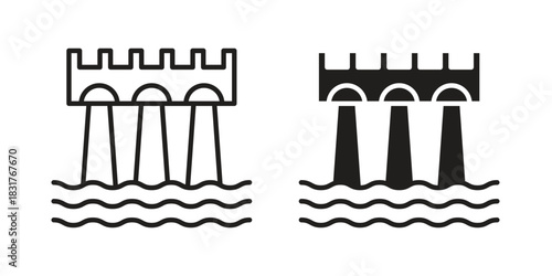 Dam icon template color editable. for graphic and web design.