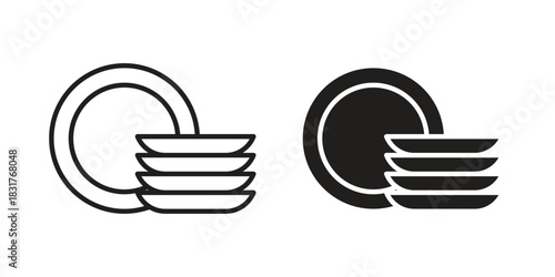 Dishes icon template color editable. for graphic and web design.