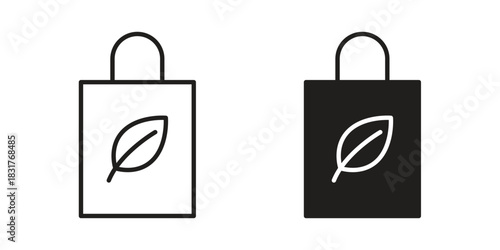 Eco bag icon template color editable. for graphic and web design.