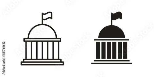 Embassy icon template color editable. for graphic and web design.