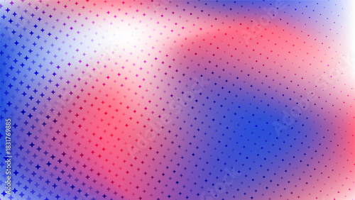 Abstract Red and Blue Gradient with Dots.