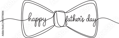 one-line drawing illustration of a bow tie with Father's Day text