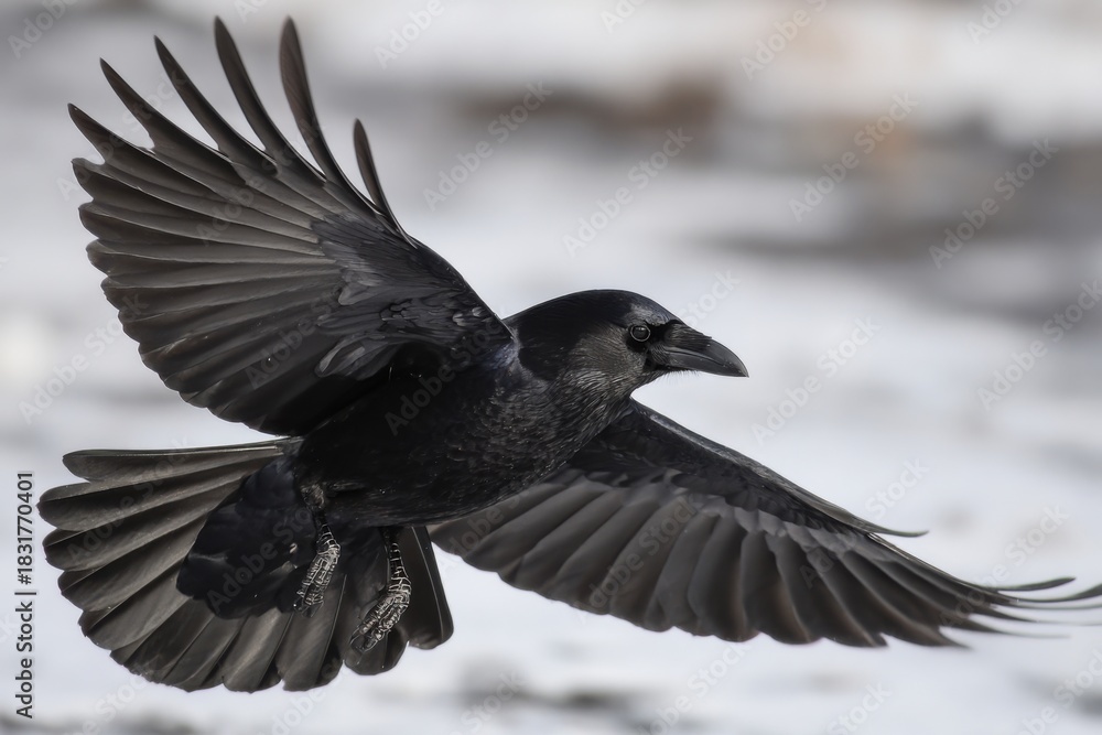 Obraz premium Raven in Flight