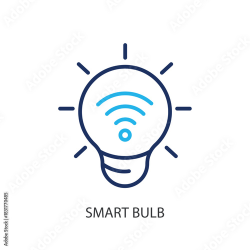 Smart bulb thin line icons. Original vector illustration.