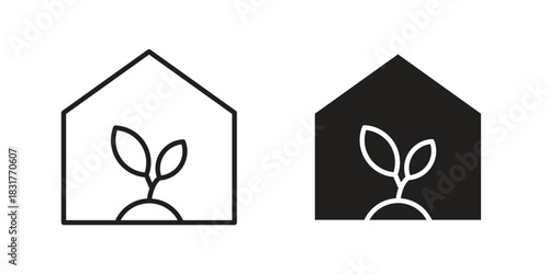 Greenhouse icon template color editable. for graphic and web design.