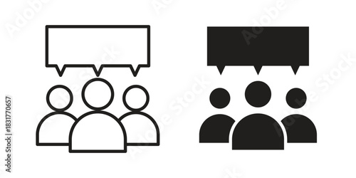 Group discussion icon template color editable. for graphic and web design.