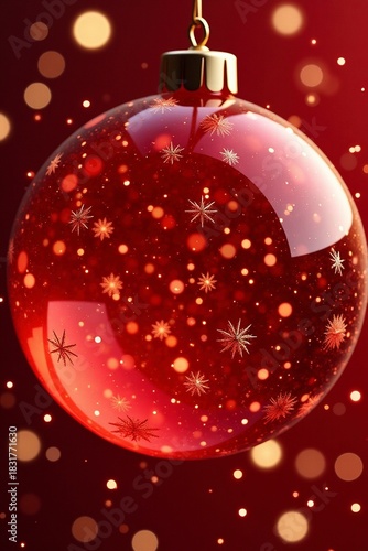 Bolas de navidad, Imagen navideña con decoración festiva, árbol de Navidad, luces cálidas y ambiente acogedor. Diseño ideal para felicitaciones, tarjetas de Navidad, invitaciones y proyectos creativos