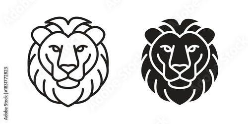 Lion head icon template color editable. for graphic and web design.