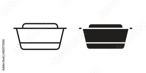 Lunch box icon template color editable. for graphic and web design.