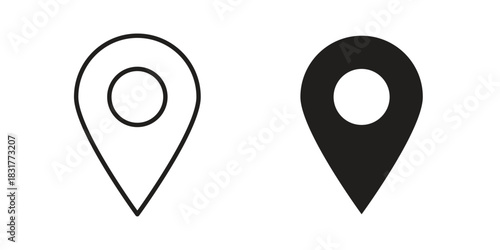 Map pointer icon template color editable. for graphic and web design.