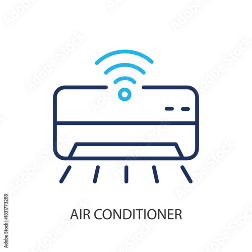 Air conditioner thin line icons. Original vector illustration.