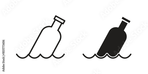 Message In a Bottle icon template color editable. for graphic and web design.