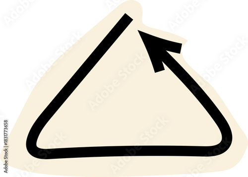 Spiral arrow doodle, collage cutout wavy twist minimal squiggly line. Curve comic turn way cut out direction. Playful quirky simple free hand elements. 