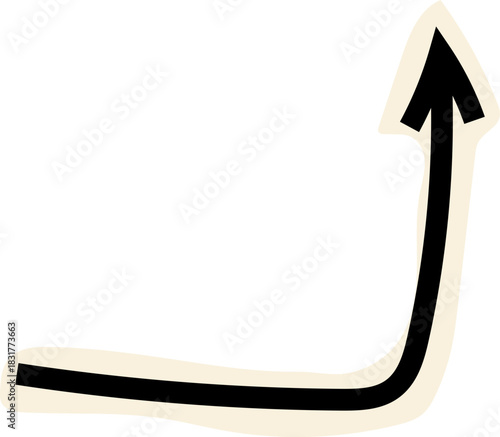 Spiral arrow doodle, collage cutout wavy twist minimal squiggly line. Curve comic turn way cut out direction. Playful quirky simple free hand elements. 