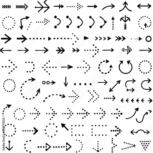 Hand drawn arrows guide your designs with direction indicators