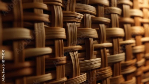 Wallpaper Mural Closeup view of woven wood strands forming a textured surface Torontodigital.ca