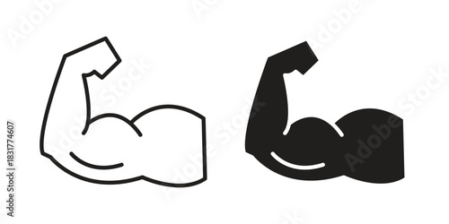 Muscle icon template color editable. for graphic and web design.