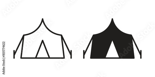 Night camping icon template color editable. for graphic and web design.