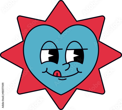 Heart Emoticon with Tongue 