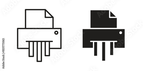 Paper shredder icon template color editable. for graphic and web design.
