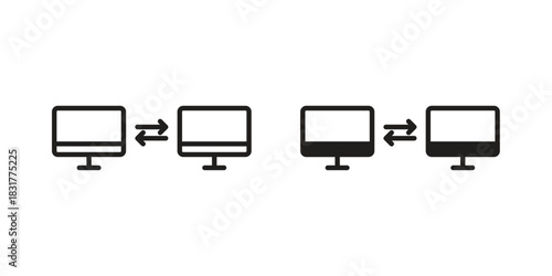 PC data transfer icon template color editable. for graphic and web design.