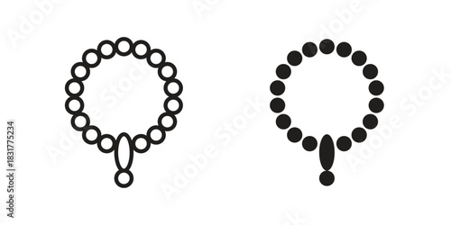 Pearl necklace icon template color editable. for graphic and web design.