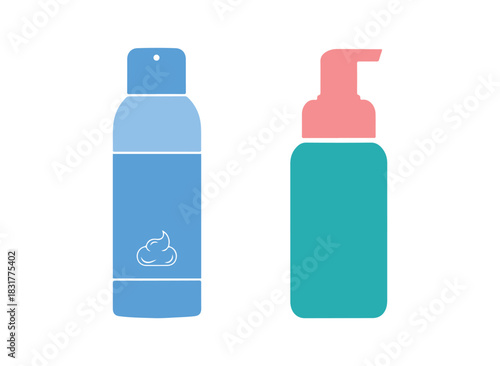 Cream for a clean shave, vector design featuring a shaving foam bottle
