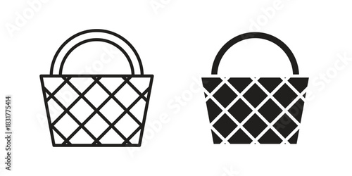 Picnic basket icon template color editable. for graphic and web design.