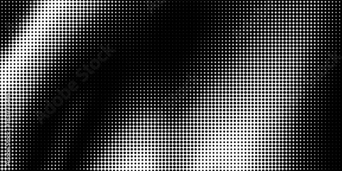 Dotted gradient vector illustration, white and black halftone background