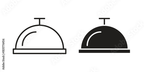 Reception bell icon template color editable. for graphic and web design.