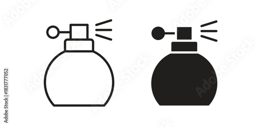 Round perfume bottle icon template color editable. for graphic and web design.