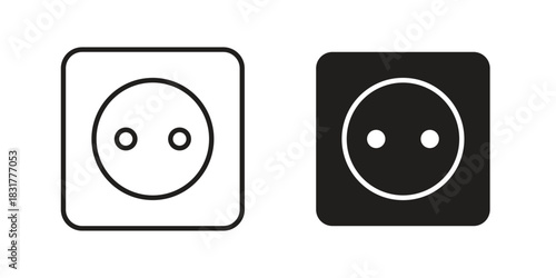 Round socket icon template color editable. for graphic and web design.
