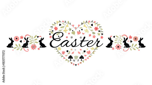 A simple clean and modern flat vector illustration of a central heart silhouette perfect for design projects related to love health and emotions