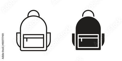 School bag icon template color editable. for graphic and web design.
