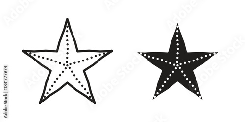 Sea star icon template color editable. for graphic and web design.