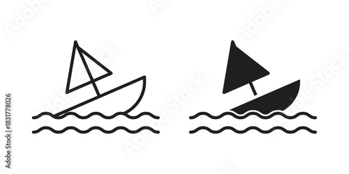 Sinking ship icon template color editable. for graphic and web design.