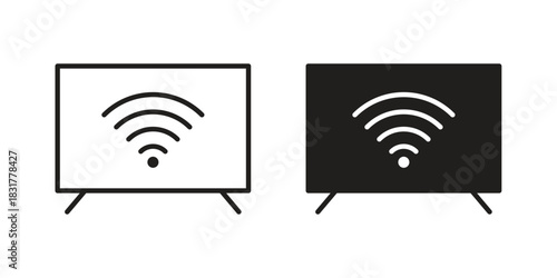 Smart tv icon template color editable. for graphic and web design.
