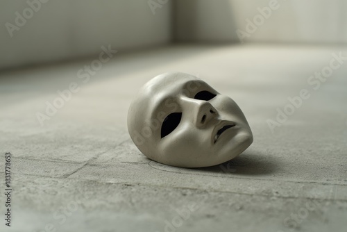 Wallpaper Mural Mask on Concrete Floor Torontodigital.ca