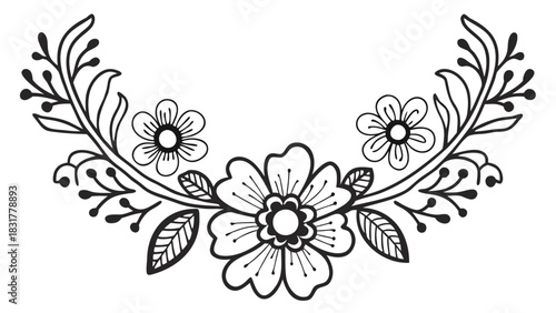 A sophisticated and elegant flat vector illustration showcasing a refined design with a blend of vibrant and grayscale elements suitable for professional branding and artistic projects