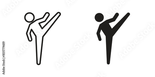 Taekwondo icon template color editable. for graphic and web design.