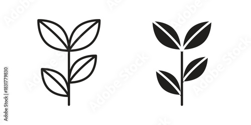 Tea leaves icon template color editable. for graphic and web design.