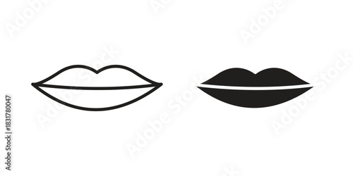 Thin lips icon template color editable. for graphic and web design.