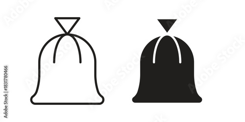 Trash bag icon template color editable. for graphic and web design.