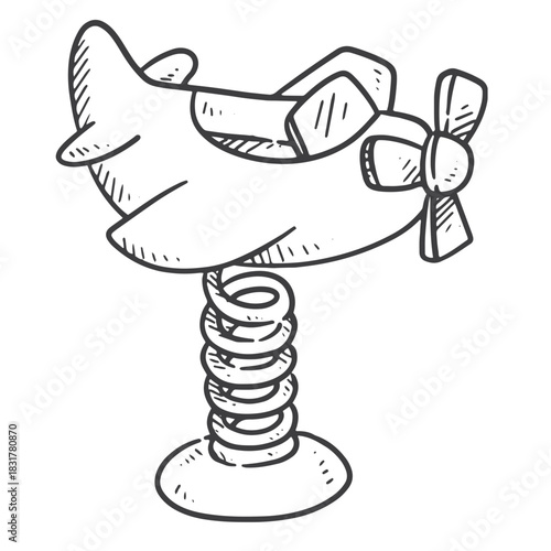 Hand-drawn doodle of playground toys