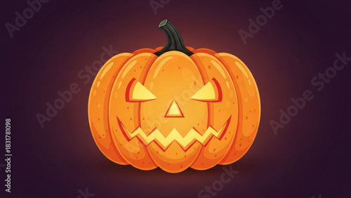 Halloween pumpkin jack o lantern carved spooky face vector illustration design template image