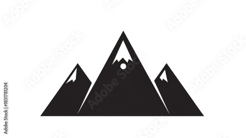 Mountain range vector illustration for outdoor adventure and nature landscape design element concept use 100