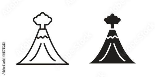 Volcano icon template color editable. for graphic and web design.