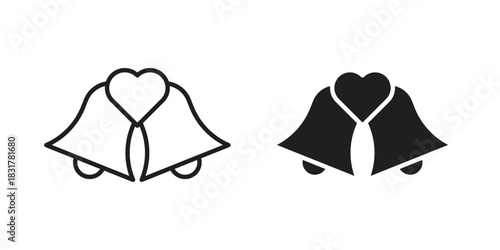 Wedding Bells icon template color editable. for graphic and web design.