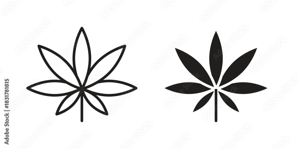 Fototapeta premium Weed icon template color editable. for graphic and web design.